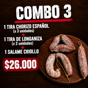 combo 3: picada argentina chorizo colorado longaniza y salame